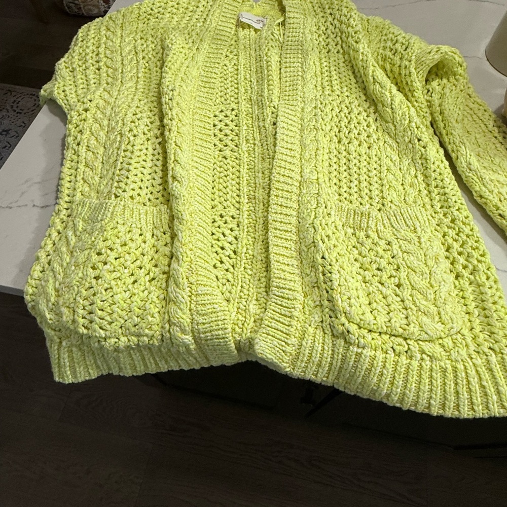 Chartreuse Anthropologie Cardigan